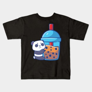 Kawaii Cute Anime Panda Otaku Japanese Bubble Boba Tea Gifts Kids T-Shirt